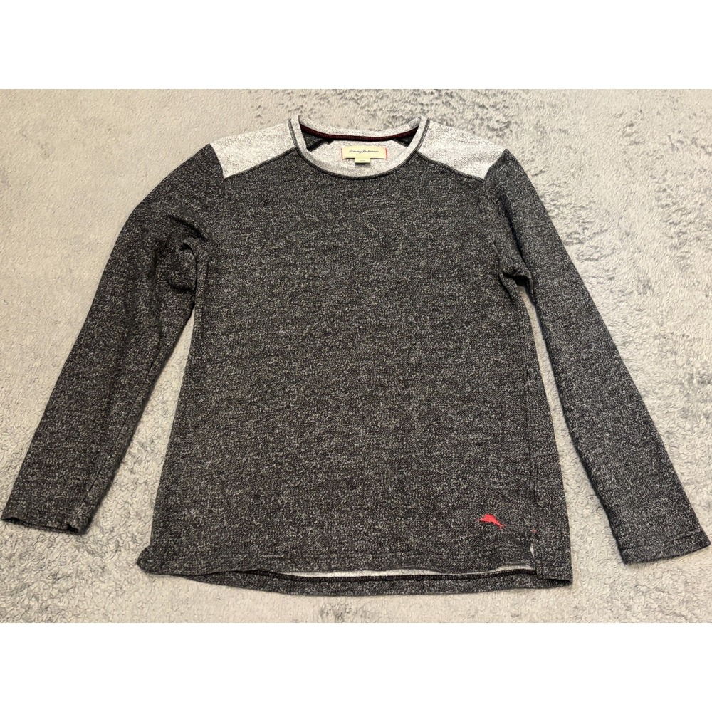 Tommy Bahama Sweater Mens Medium Gray Long Sleeve Crew Neck Pullover Casual